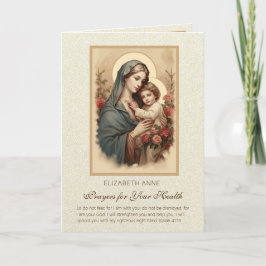 Cartão Sagrada Virgem Maria Jesus Flores Saúde Orações