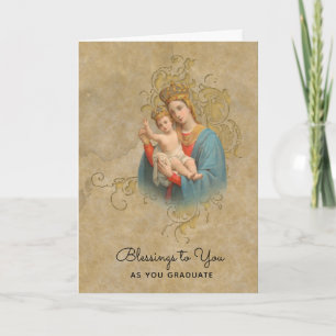 Cartão Sagrada Virgem Maria Jesus Formatura Conclusão
