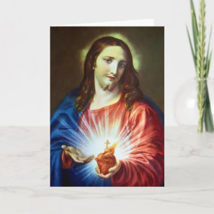 Cartão Sagrado Coração de Jesus Pompeo Batoni Arte Religi