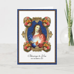 Cartão Sagrado Coração Jesus Dia dos Pais Católico Religi