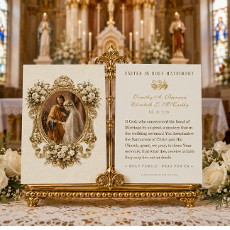 Cartão Sagrado de Bênção de Casamento Católico Ivo