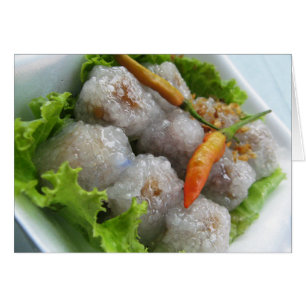 Cartão Sagu tailandês com comida da rua de Tailândia do