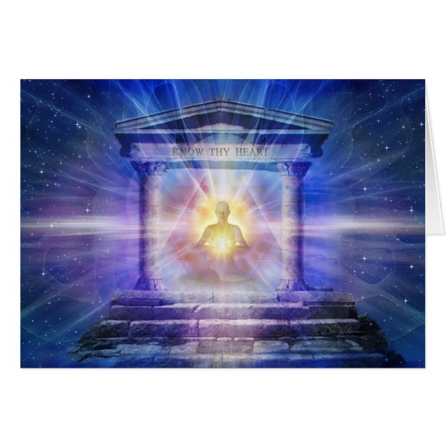 Cartão Saiba Thy noite do templo do coração (Frente Horizontal)