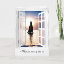 Cartão Sailboat Sunset In Window Sympathy