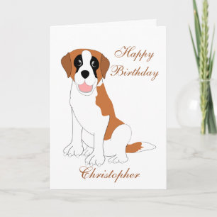 Cartão Saint Bernard Dog Birthday