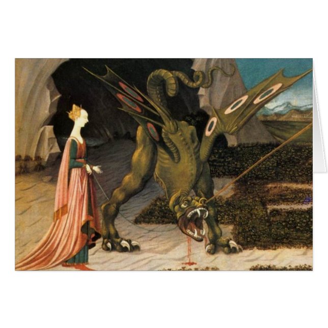 Cartão Saint George, Dragon and Princess (Frente Horizontal)