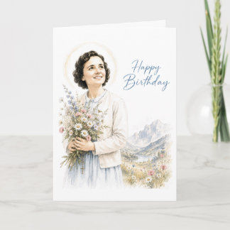 Cartão Saint Gianna Molla Catholic Birthday Card
