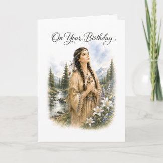 Cartão Saint Kateri Tekakwitha Catholic Birthday Card