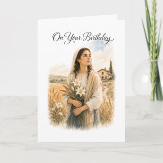 Cartão Saint Maria Goretti Catholic Birthday Card