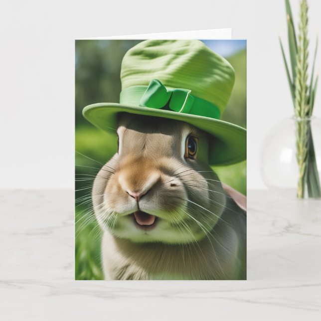 Cartão Saint Patrick's Day Bunny (Frente)