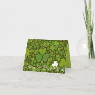 Cartão Saint Patrick's Day Lucky Clovers Shamrock irlandê