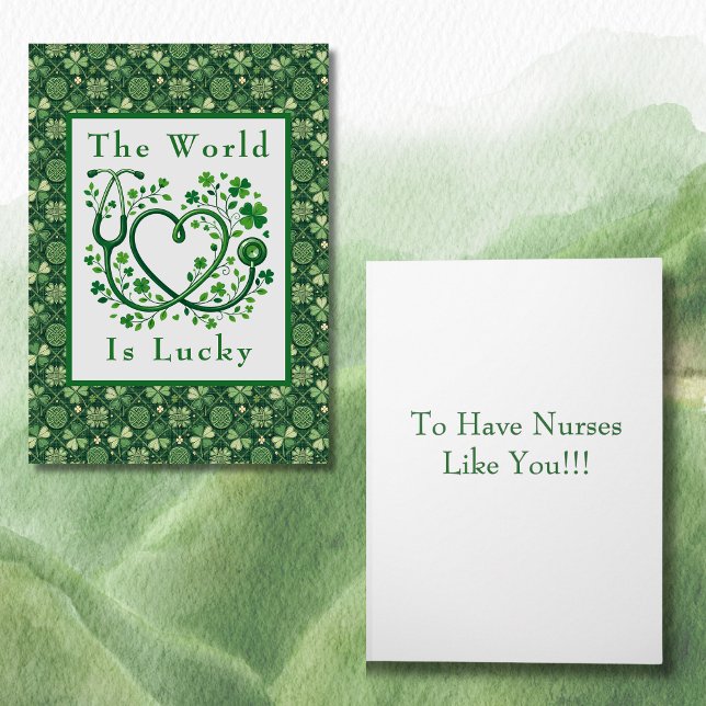 Cartão Saint Patrick's Day Lucky to Have Nurses Like You (Criador carregado)