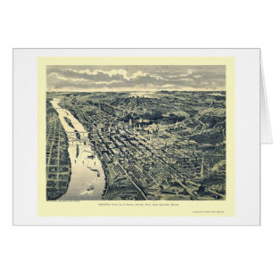 Cartão Saint Paul, mapa panorâmico do manganês - 1893