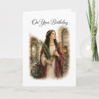 Cartão Saint Philomena Catholic Birthday Card
