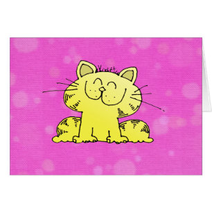 Cartão Sala bonito do rosa do gatinho