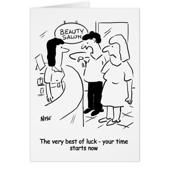 Cartão Salão de beleza - Contra o Relógio! Noite Engraçad (Frente)