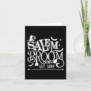 Cartão Salem Broom Co Est 1692 Bruxa Dia de as Bruxas eng