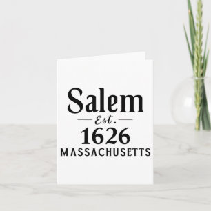Cartão Salem Machusettes Est. outono de Halloween de 1626
