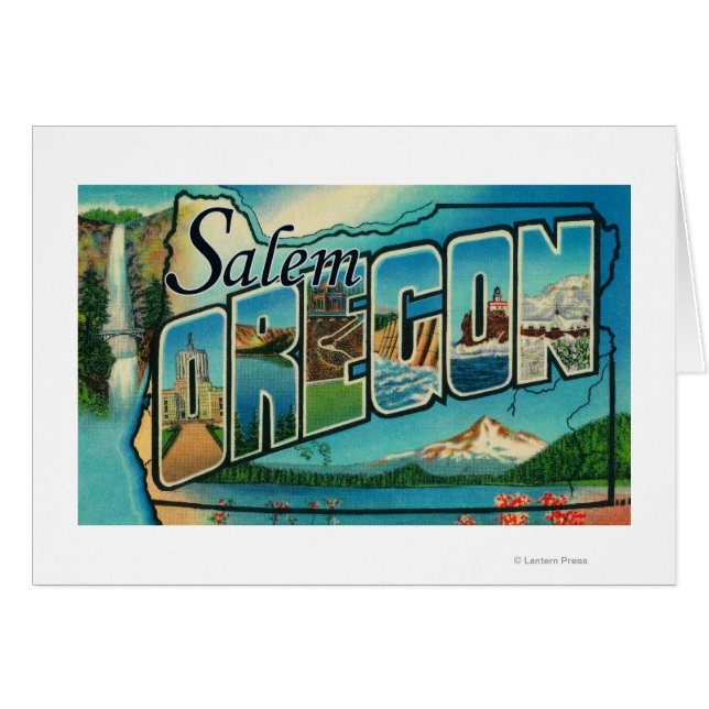 Cartão Salem, OregonLarge Letter ScenesSalem, OR 2 (Frente Horizontal)