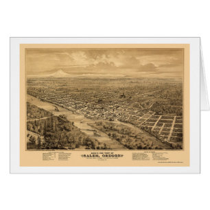 Cartão Salem, OU mapa panorâmico - 1876