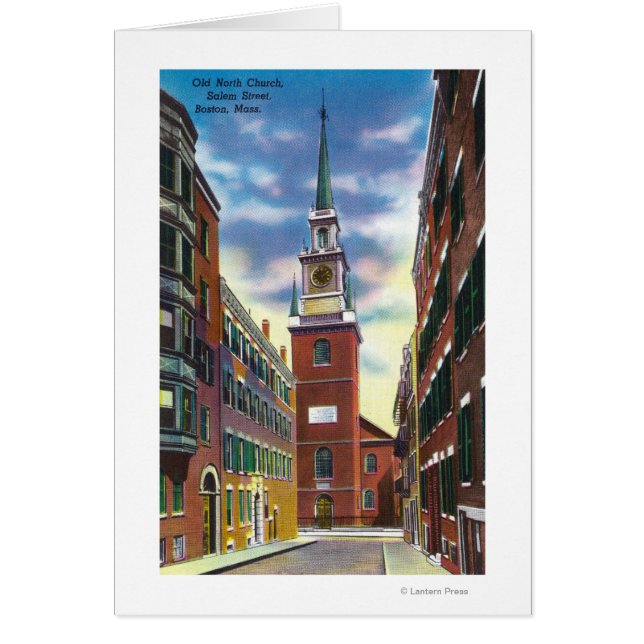 Cartão Salem Street View of Old North Church Bldg (Frente)