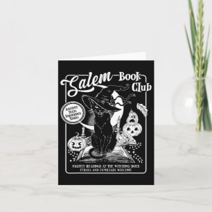 Cartão Salem Witch Book Club Bookish Retro Halloween Blac