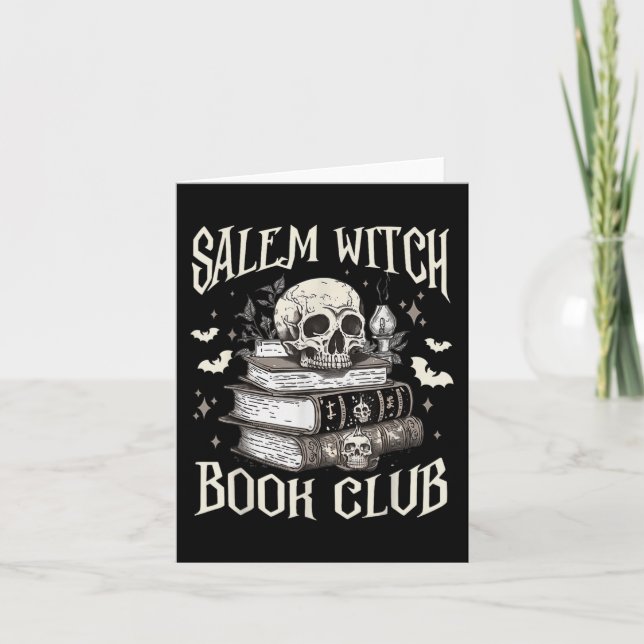 Cartão Salem Witch Book Club Halloween (Frente)