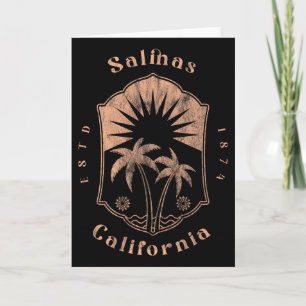 Cartão Salinas Califórnia Retro Surfista Praia Vintage