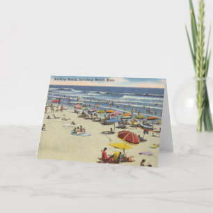 Cartão Salisbury Beach, MÃES - Vintage Summer Scene