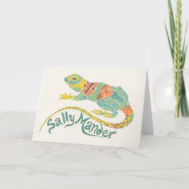 Cartão Sally Mander o lagarto Notecard