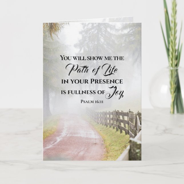 Cartão Salm 16:11 Você me mostrará o Caminho da Vida (Frente)