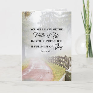 Cartão Salm 16:11 Você me mostrará o Caminho da Vida 
