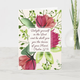 Cartão Salm 37:4 Se Delicie no Lorde Clover