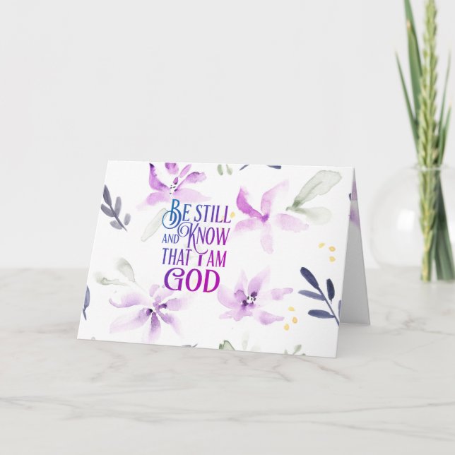 Cartão Salm 46:10 Fique quieto e saiba que eu sou DEUS (Frente)