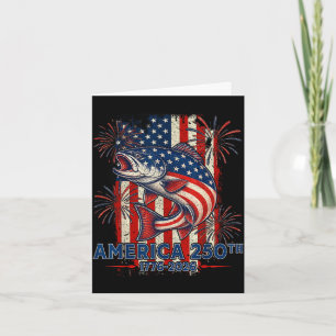 Cartão salmão com bandeira americana pescando 1776 2026