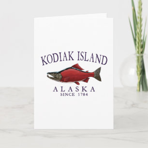 Cartão Salmão de Kodiak Island Alasca Desde 1784 Ameixa A