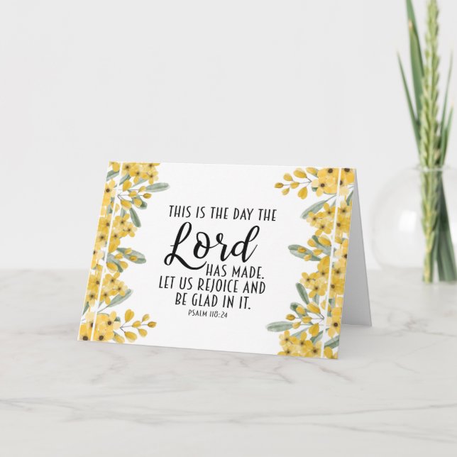 Cartão Salmo 118:24 Este é o dia que o Senhor fez (Frente)
