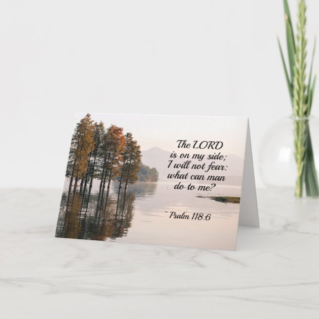 Cartão Salmo 118:6 O Senhor está do meu lado Não temerei (Frente)