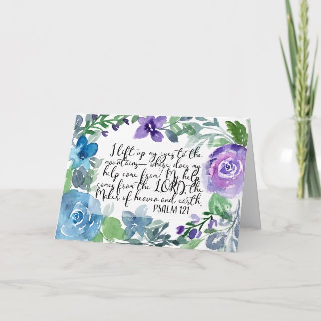 Cartão Salmo 121 Eu levanto os olhos (Frente)