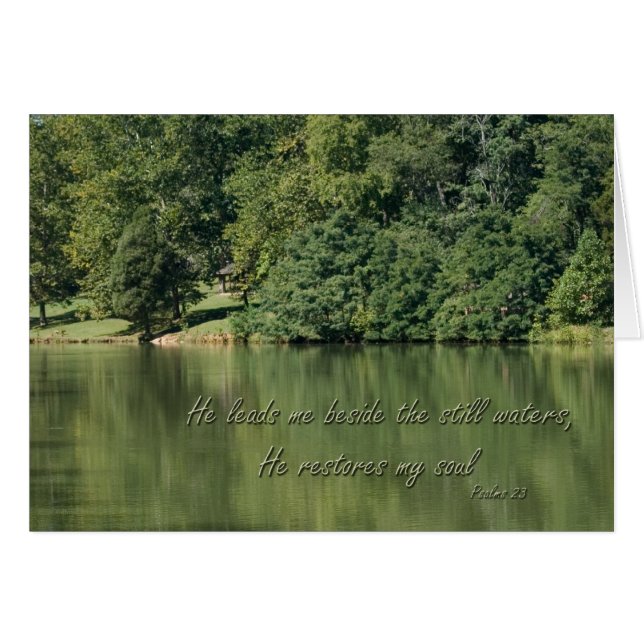 Cartão Salmo 23 Ele me leva ao lado das águas calmas (Frente Horizontal)