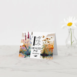 Cartão Salmo 30:2 O Senhor Você me curou Bíblia cristã