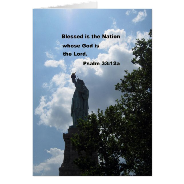 Cartão Salmo 33:12a (Frente)