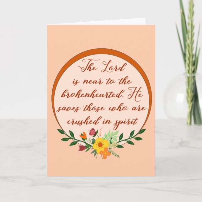 Cartão Salmo 34, O Senhor Está Perto Dos Quebrantados de  (Frente)