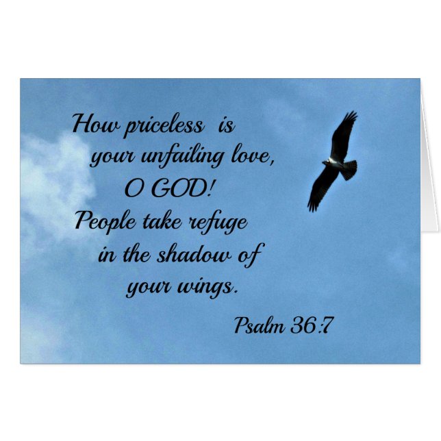 Cartão Salmo 36:7 (Frente Horizontal)