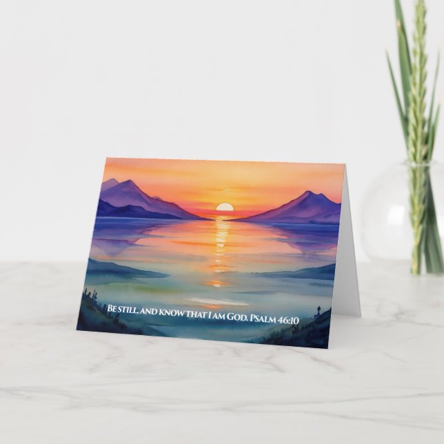 Cartão Salmo 46:10 Fique quieto, e saiba que eu sou Deus  (Frente)