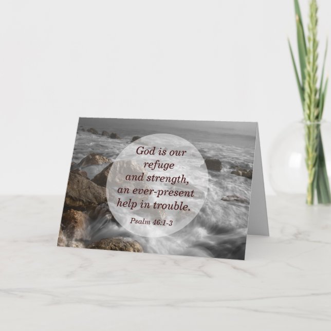 Cartão Salmo 46:1 Deus é nosso refúgio e força (Frente)
