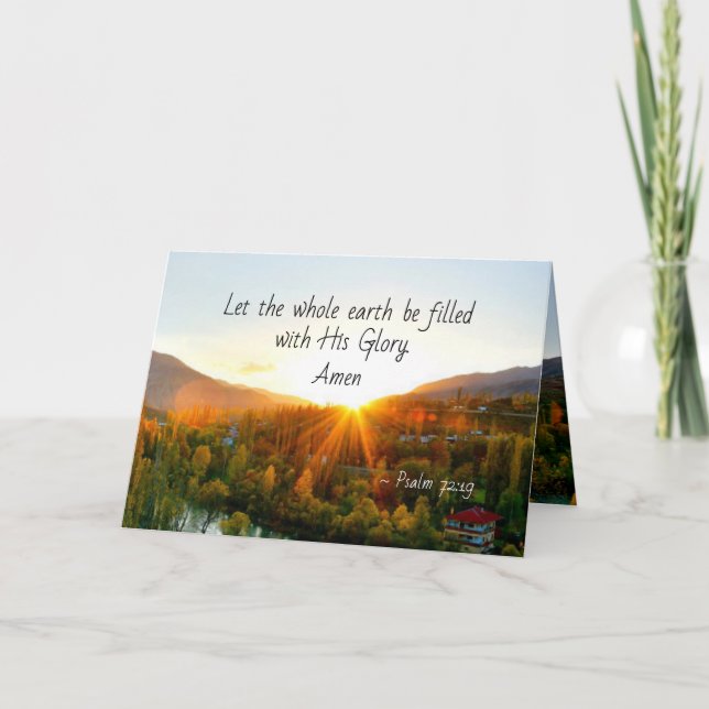 Cartão Salmo 72:19 Que a Terra seja colocada com Sua Glór (Frente)