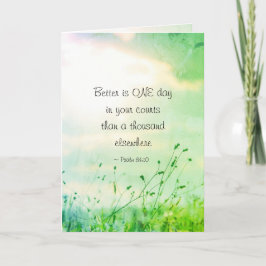 Cartão Salmo 84:10 Melhor é UM Dia na Bíblia dos Tribunai