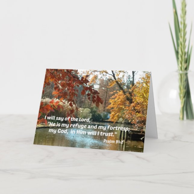 Cartão Salmo 91:2 Eu direi ao Senhor (Frente)