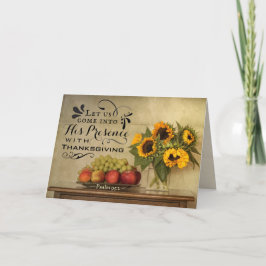 Cartão Salmo 95:2 em sua presença com ação de graças